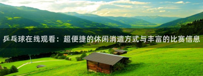 看球吧jrs直播免费直播平台：乒乓球在线观看：超便捷的休闲消遣方式与丰富的比赛信息